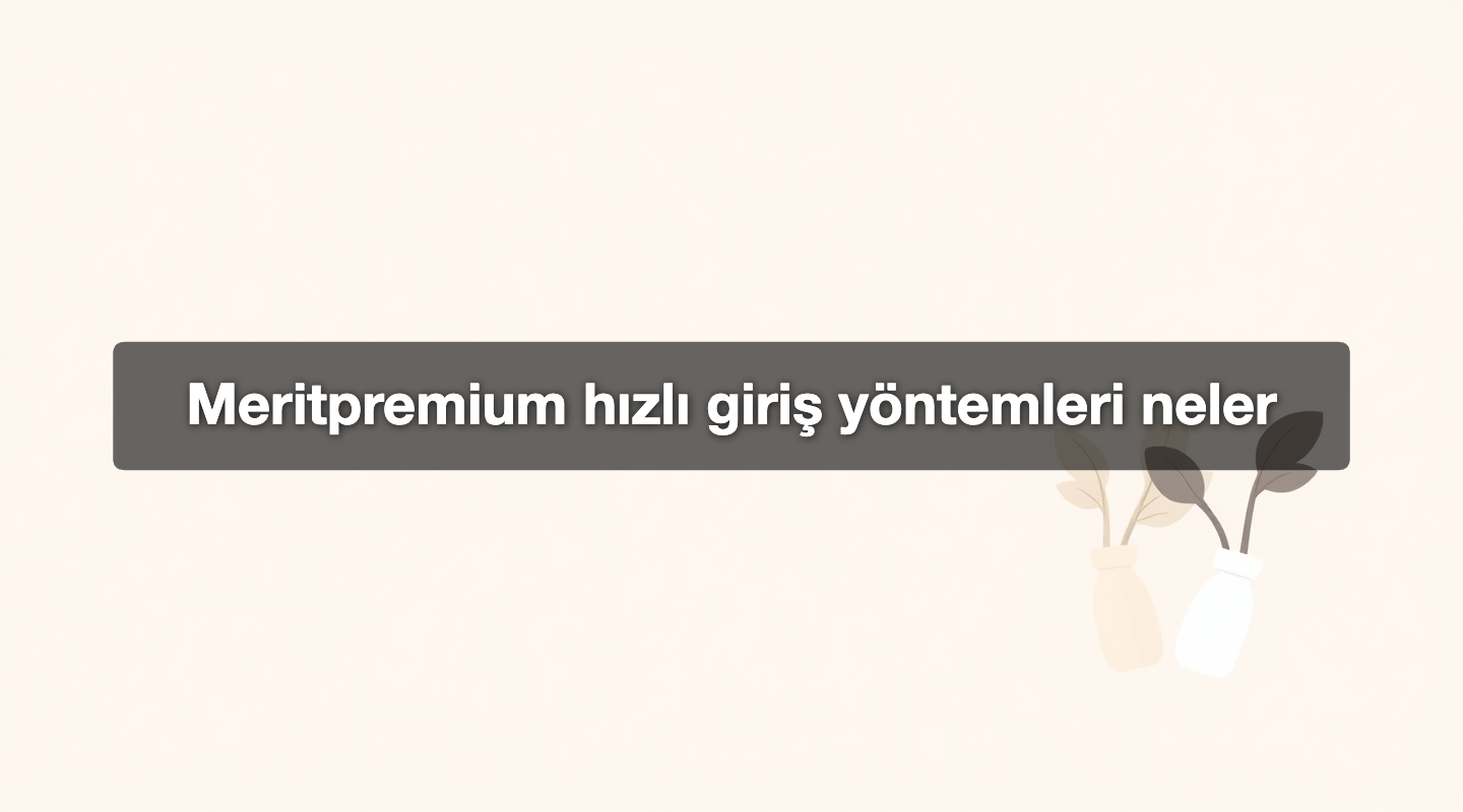 Meritpremium hızlı giriş yöntemleri neler